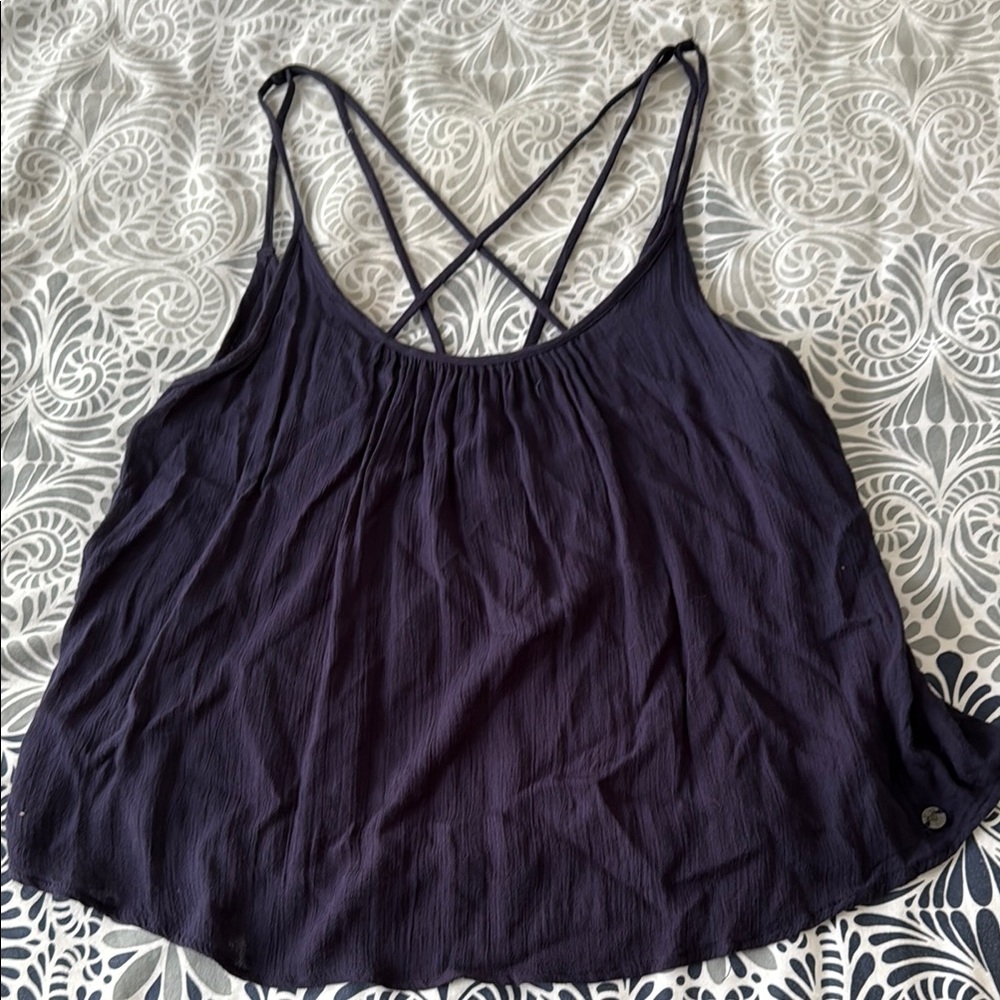 Roxy Blue Sleeveless Camisole Backless Tank Top